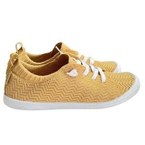 Roxy Bayshore Knit III Mustard Yellow Slip On Sneakers Size 8.5